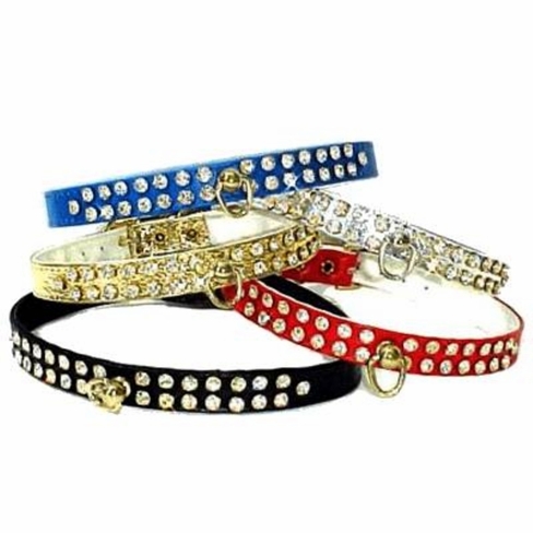 Rhinestone Vinyl or Velvet  Collars 1/2 in wide