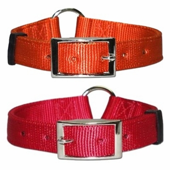 Ring-in-Center Nylon Dog Collar 3/4 Inch Wide