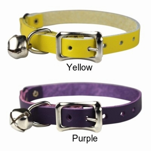 Safety Stretch Leather Cat Collars