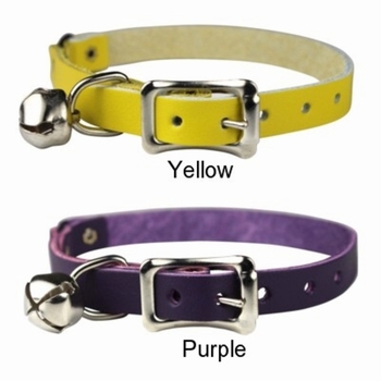 Safety Stretch Leather Cat Collars