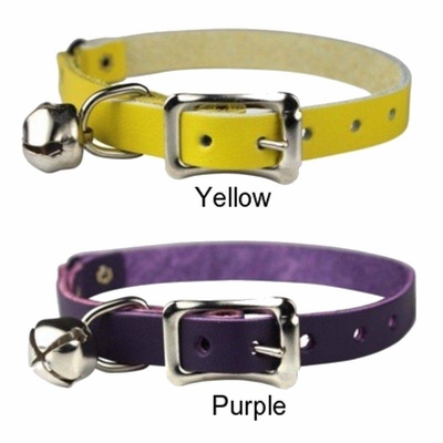 Safety Stretch Leather Cat Collars