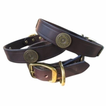 Shot Gun Shell Leather Collar