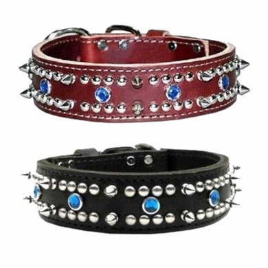 Spike Collars with Blue Stones