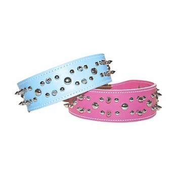 Spikes and Studs Soft Leather Collars 2 inches wide