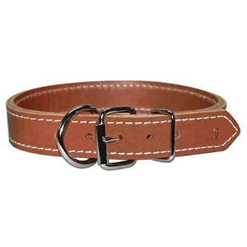 Two-Ply (Front Dee) Leather Dog Collar 1-1/4 Inches Wide