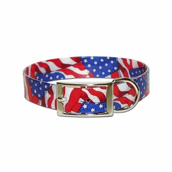 USA Flag Sunglo Dog Collars 1 inch wide