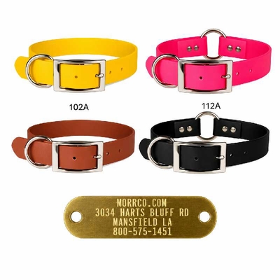 Zeta 3/4 in wide Dog Collars with ID Plate