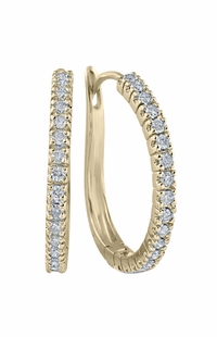 0.5 TCW Diamond Hoop Earrings on Solid 10k Yellow Gold