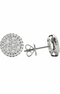 1.19 TCW White Gold Diamond Halo Pave Earrings E20218W