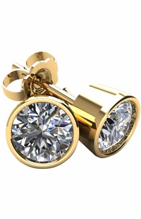 1.25 TCW Diamond Stud Yellow Gold Earrings 3BE125YG