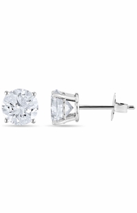 1.25 TWC Diamond Stud White Gold Basket Women's Earrings 3BK125W