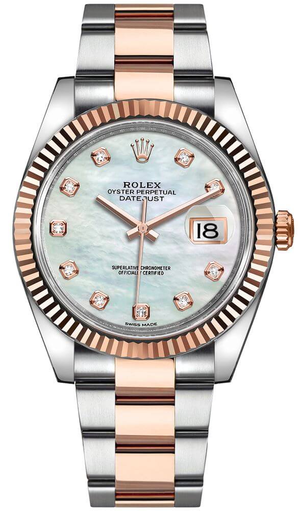 126331 Rolex Datejust 41 Everose Gold Fluted Bezel Men's Watch