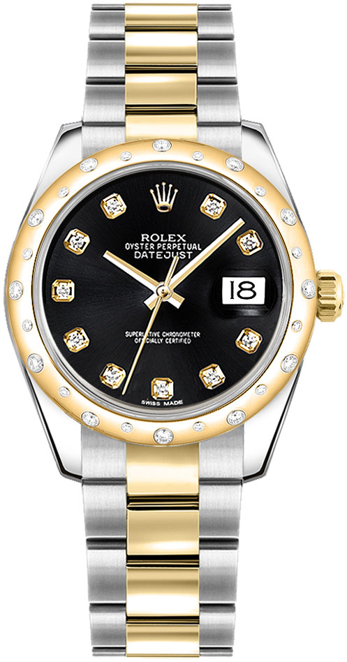 178343 Rolex Datejust 31 Black Diamond Women's Watch