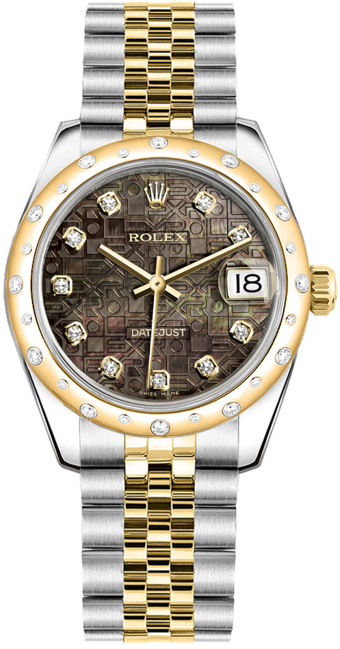 178343 Rolex Datejust 31 Jubilee Black Mother of Pearl Women's Watch