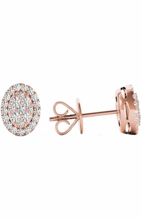 .31 TCW Rose Gold Diamond Halo Pave Earrings E20237R