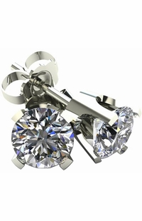 .33 TCW Diamond Stud Solitaire White Gold Earrings 3PE33W