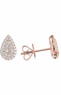 .33 TCW Rose Gold Diamond Halo Pave Earrings E20238R