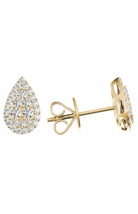 .33 TCW Yellow Gold Diamond Halo Pave Earrings E20238Y