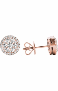 .66 TCW Rose Gold Diamond Halo Pave Earrings E20233R