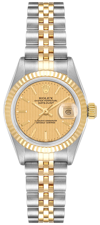 69173 Rolex Lady-Datejust 26 Champagne Tapestry Dial Womens Watch