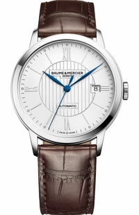 Baume & Mercier Classima 40mm Steel & Brown Strap Men's Watch 10214