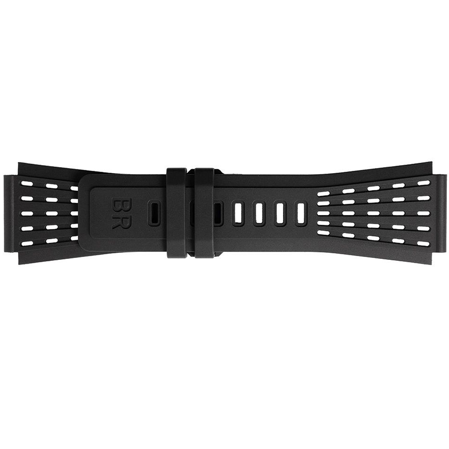 B-P-035 Bell & Ross 24mm Black Perforated Rubber Strap