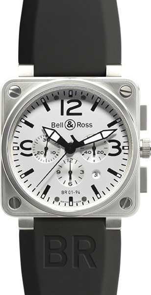 BR0194-WT-ST Bell & Ross Aviation Automatic Chronograph Mens Watch