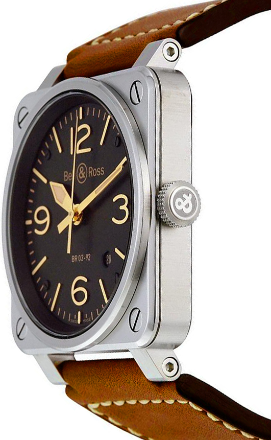 BR0392-ST-G-HE/SCA Bell & Ross Aviation Mens Automatic Watch