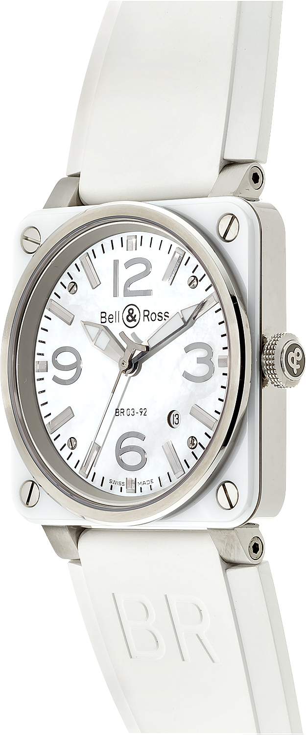 BR0392-WH-C Bell & Ross Women's Watch BR-03-92-WHITE-CERAMIC