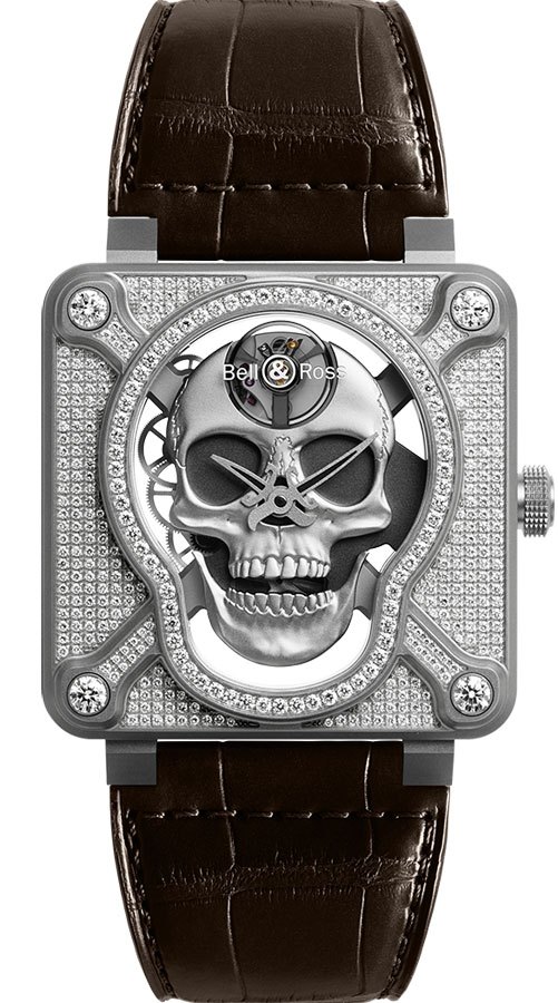 BR01-SKULL-SK-FLD Bell & Ross Skull Full Diamond Men's Watch