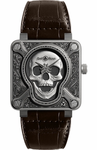 Bell & Ross Aviation Instruments BR0192-SKULL-BURN