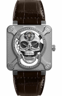 Bell & Ross Aviation Instruments Limited Edition Men's Watch BR01-SKULL-SK-ST
