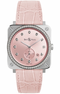 Bell & Ross Instruments Pink Dial Diamond 39mm Women's Watch BRS-PK-ST-LGD/SCR