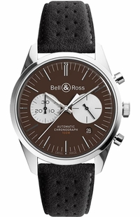 Bell & Ross Officer Brown Steel Men's Watch BRG126-BRN-ST/SST