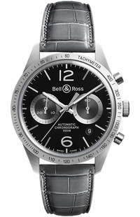 Bell & Ross Vintage Grey Leather Strap Men's Watch BRV126-BS-ST/SCR2