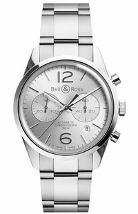 Bell & Ross Vintage Officer 41mm Silver Dial Men's Watch BRG126-WH-ST/SST