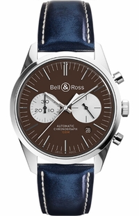 Bell & Ross Vintage Officer Men's Watch BRG126-BRN-ST/SCR2-B-V-061