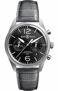 Bell & Ross Vintage Original Chronograph Black Dial Men's Watch BRV126-BL-ST-B-A-046