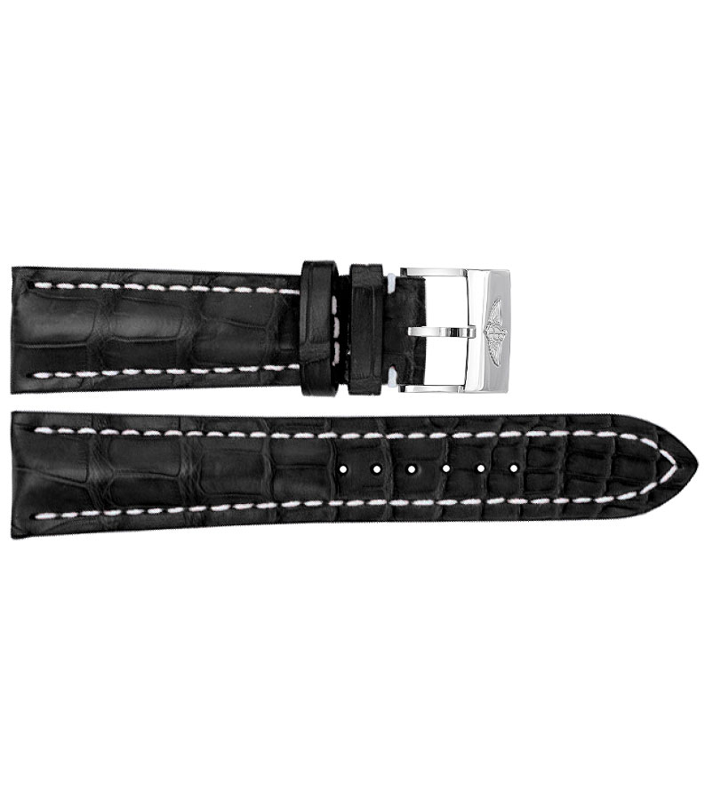 Breitling 20/18 Black Pattern Strap with Tang Buckle