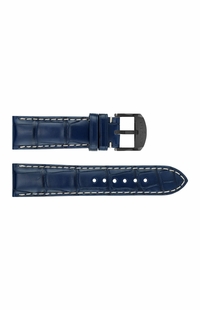 Breitling 20mm Inlet Blue Leather OEM Watch Strap with Pattern 1015P