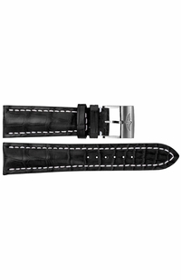 Breitling 22mm Black Leather Strap 743P
