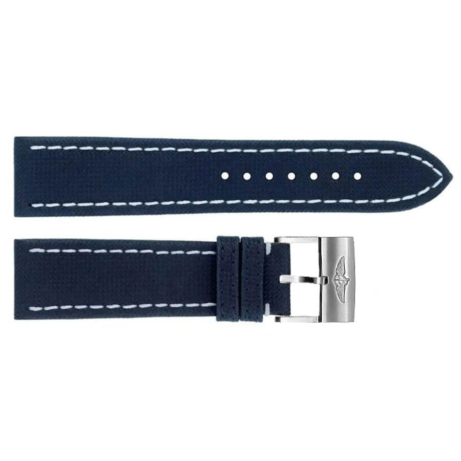 636X Breitling 22mm Blue Military Calfskin Leather OEM Watch Strap