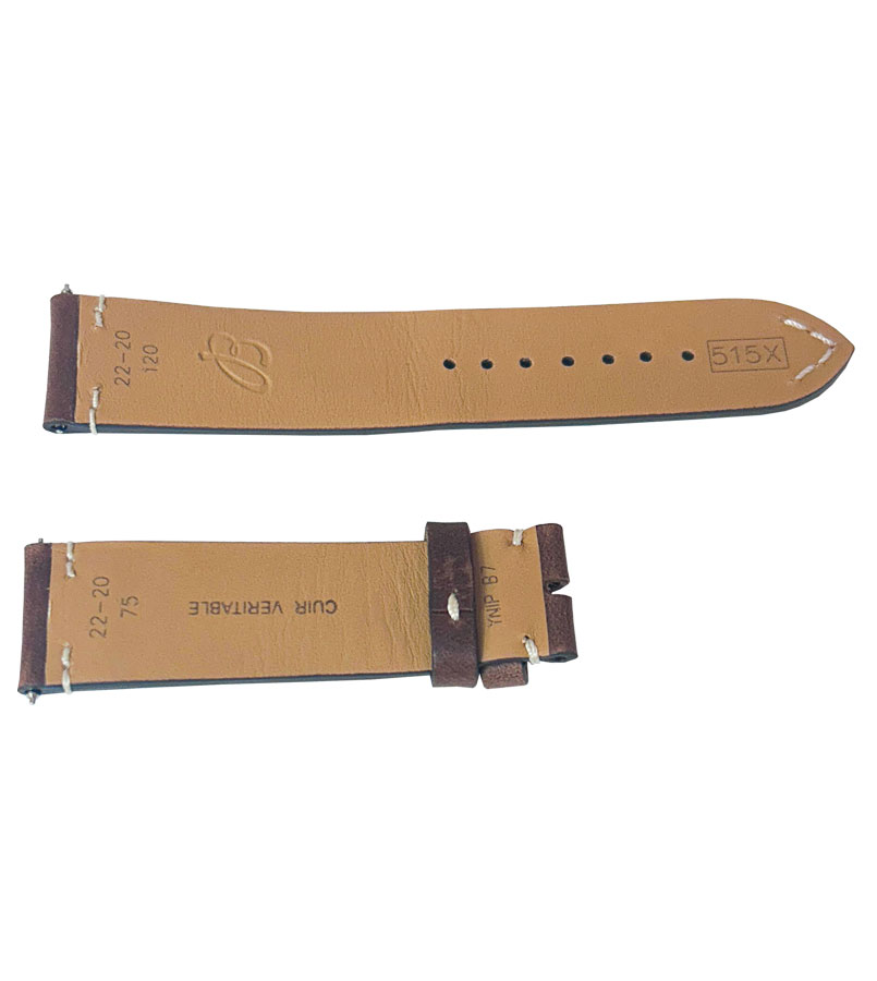 515X Breitling Brown Drakkar Calfskin Leather OEM Watch Strap for Sale