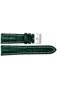 Breitling 24mm Green Leather Strap With Pattern 752P
