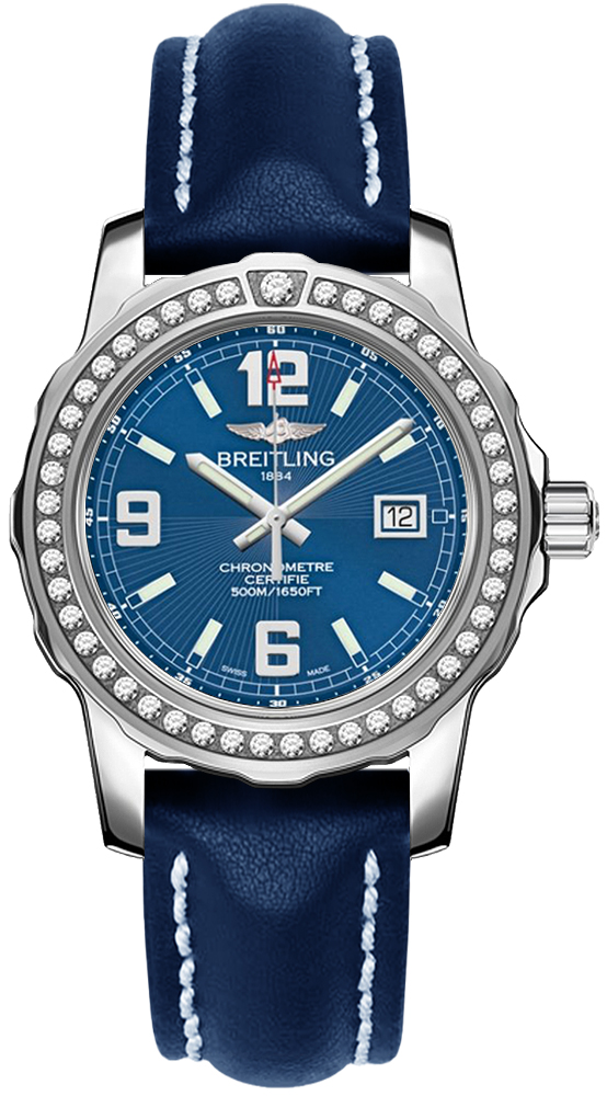 A7738753/C850 Breitling Colt 33MM Ladies Quartz Blue Dial Leather