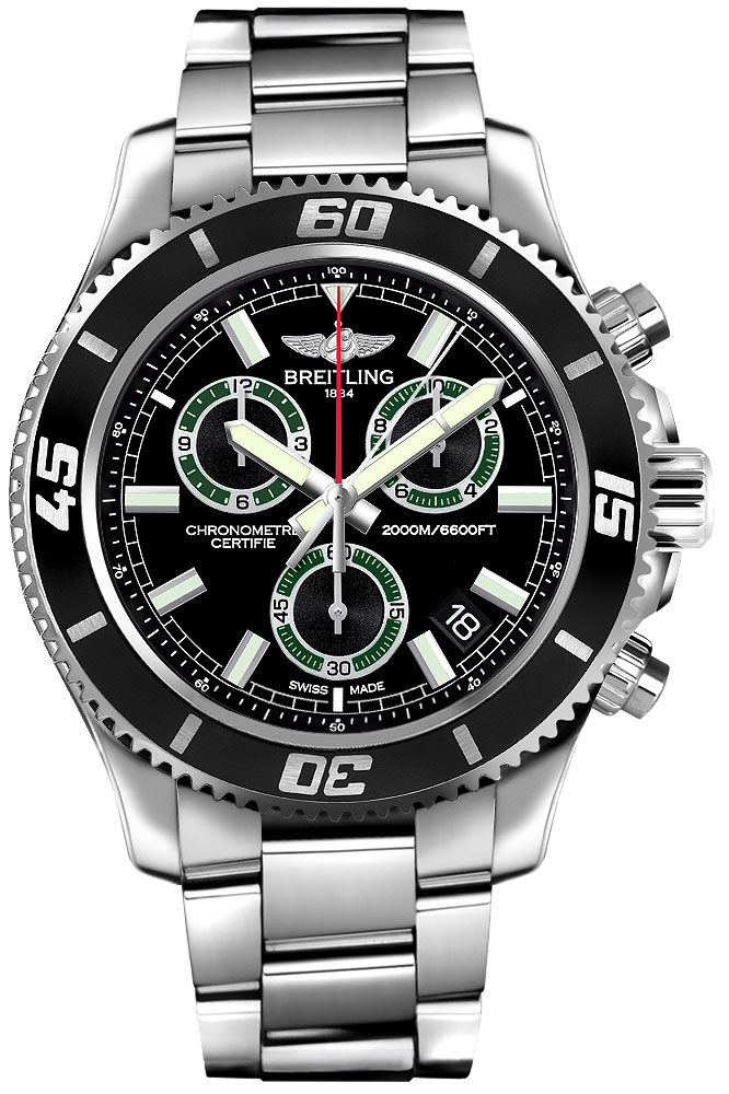 A73310A8/BB75-160A Breitling Superocean M2000 Mens Black Dial 