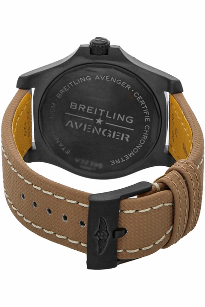 Breitling Avenger Automatic GMT 45 Black Dial Brown Nylon Strap Watch for Men - V32395101B1X1