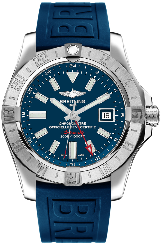 BREITLING AVENGER II A32390 2コマ Breitling Avenger II 43 GMT A32390 Black on Steel Bracelet