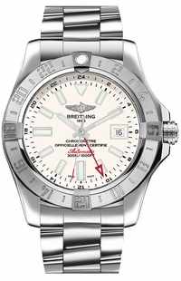 Breitling Avenger II GMT Stratus Silver Dial Men's Watch A32390111G1A1