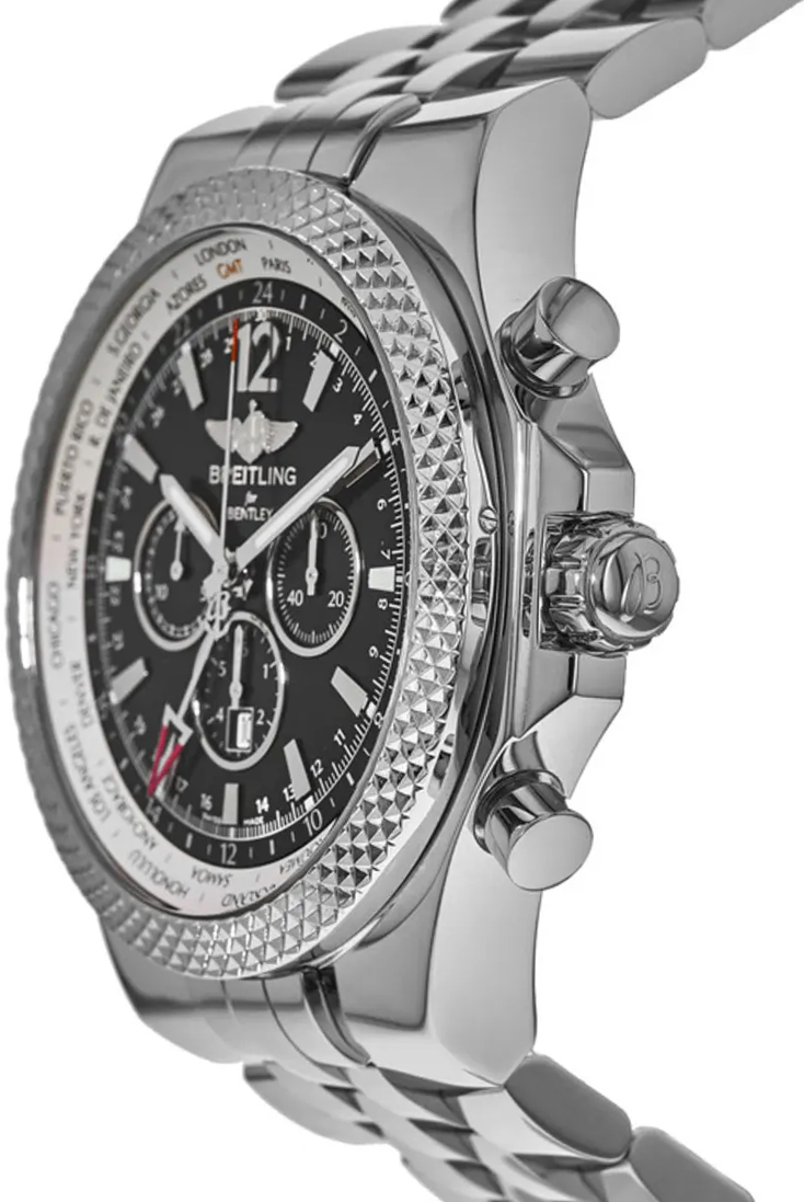 A4736212/B919 Breitling Bentley GMT Black Steel Mens Watch
